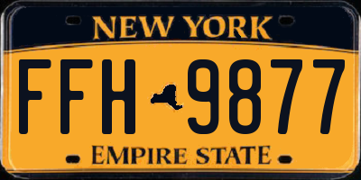 NY license plate FFH9877