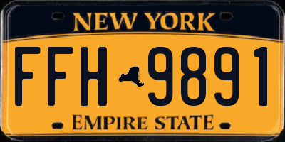 NY license plate FFH9891