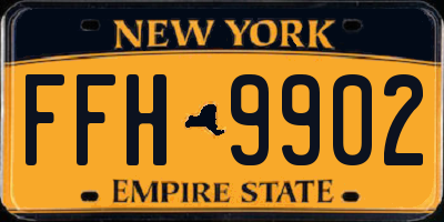 NY license plate FFH9902