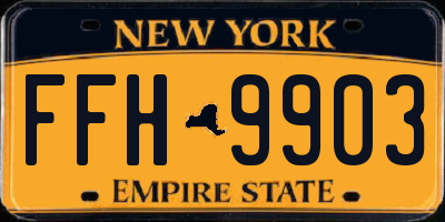 NY license plate FFH9903