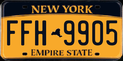 NY license plate FFH9905