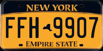 NY license plate FFH9907