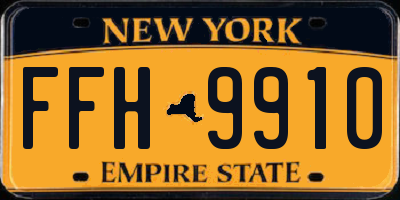 NY license plate FFH9910