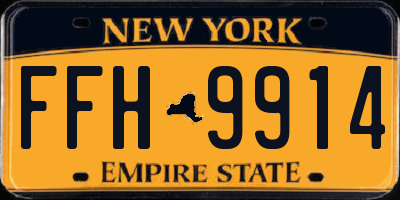 NY license plate FFH9914