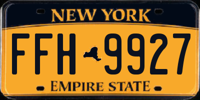NY license plate FFH9927