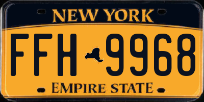 NY license plate FFH9968