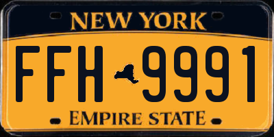 NY license plate FFH9991