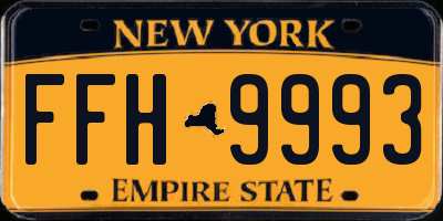 NY license plate FFH9993