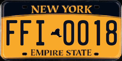 NY license plate FFI0018