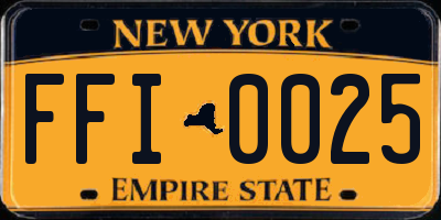 NY license plate FFI0025