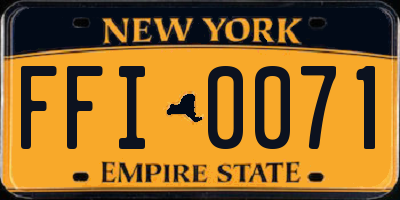 NY license plate FFI0071