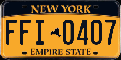 NY license plate FFI0407