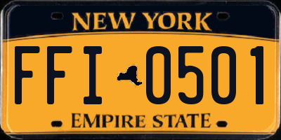 NY license plate FFI0501