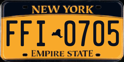 NY license plate FFI0705