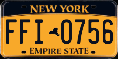 NY license plate FFI0756