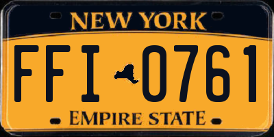 NY license plate FFI0761