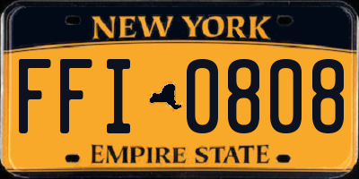 NY license plate FFI0808