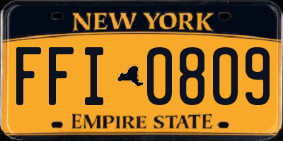 NY license plate FFI0809