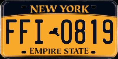 NY license plate FFI0819