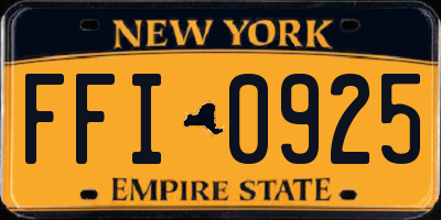 NY license plate FFI0925