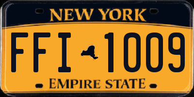 NY license plate FFI1009