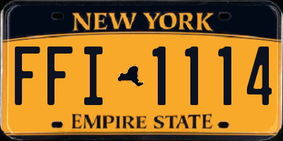 NY license plate FFI1114