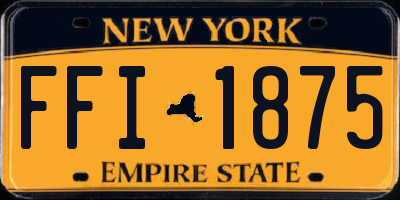 NY license plate FFI1875