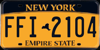 NY license plate FFI2104