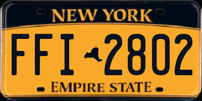 NY license plate FFI2802