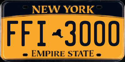 NY license plate FFI3000