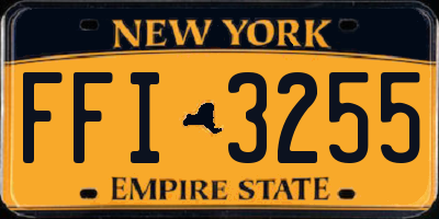 NY license plate FFI3255