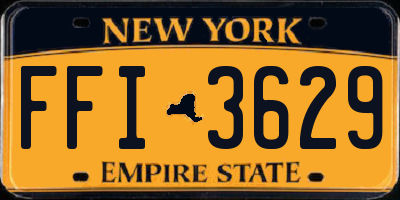 NY license plate FFI3629