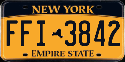 NY license plate FFI3842