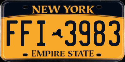 NY license plate FFI3983