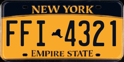 NY license plate FFI4321
