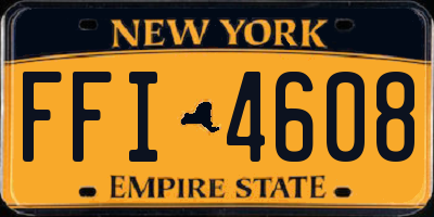 NY license plate FFI4608