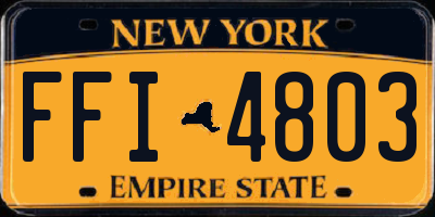NY license plate FFI4803