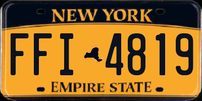 NY license plate FFI4819