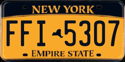 NY license plate FFI5307
