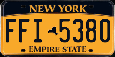 NY license plate FFI5380