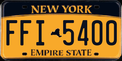 NY license plate FFI5400