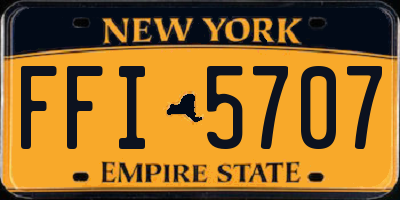 NY license plate FFI5707