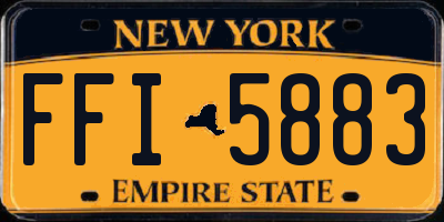 NY license plate FFI5883