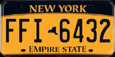 NY license plate FFI6432