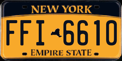 NY license plate FFI6610