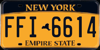 NY license plate FFI6614