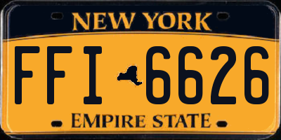 NY license plate FFI6626