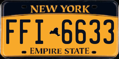 NY license plate FFI6633