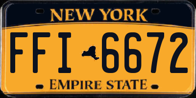 NY license plate FFI6672