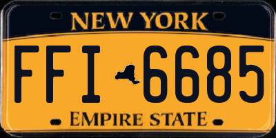 NY license plate FFI6685